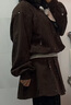 謎秀新年咖色衛衣+百褶裙套裝女2026秋冬新款女裝條紋腰封休閑兩件套 咖啡色 咖色 S 曬單實(shí)拍圖