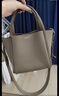 拉菲斯?。↙a Festin）包包女包新款單肩斜挎手提頭層牛皮菜籃子包送媽媽生日情人節禮物 大象灰 【頭層牛皮版 JD專(zhuān)供】 曬單實(shí)拍圖