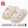 名創(chuàng  )優(yōu)品（MINISO）彩點(diǎn)小貓卡通趣味毛毛居家鞋女秋冬可愛(ài)棉拖鞋月子鞋白黃38-39 曬單實(shí)拍圖