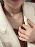 玫瑰金滿(mǎn)天星小裙子項鏈女扇形吊墜18K彩金鎖骨鏈送女友新年禮物 玫瑰金小裙子項鏈送(禮盒) 曬單實(shí)拍圖