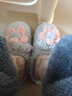 秋致夏厚底棉拖鞋女秋冬季居家卡通可愛(ài)花朵毛絨拖鞋冬保暖月子防滑外穿 灰色【淺包跟款】 40-41 (270mm) 適合39-40碼 曬單實(shí)拍圖