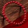 石玥珠寶收藏級全透光晶體朱砂手串本命年護身符轉運手鏈男女士款8mm 曬單實(shí)拍圖