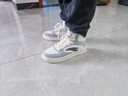 安踏皮面防潑水板鞋男鞋秋冬季保暖高幫韓版厚底學(xué)生跑步休閑運動(dòng)鞋子 -3云灰色/象牙白-高幫 42 曬單實(shí)拍圖