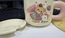 少女心小熊馬克杯可愛(ài)奶fufu卡通家用帶蓋水杯送姐妹朋友生日禮物 蝴蝶結小熊【杯+勺】 1個(gè) 320ml 曬單實(shí)拍圖