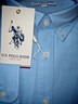 U.S. POLO ASSN.襯衫男春秋長(cháng)袖白色休閑工裝外套高端免燙抗皺寬松藍色男士襯衣 曬單實(shí)拍圖