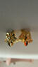 菜百首飾 黃金耳飾 時(shí)尚潮流5G閃耀金鏤空花朵耳釘 計價(jià) 約1.35克 曬單實(shí)拍圖