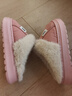 潔麗雅（Grace）棉拖鞋秋冬季室內外居家加厚軟底男女保暖加絨棉拖鞋 粉色 36-37 曬單實(shí)拍圖