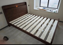 京東京造家居悅楓實(shí)木床 天然橡膠木 主臥雙人床胡桃色1.8×2米 曬單實(shí)拍圖
