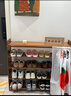 【中古風(fēng)】柿柿如意鞋架門(mén)口入戶(hù)多層家用簡(jiǎn)易置物架宿舍鞋架 半包圍平板鞋架(柿柿如意)茶色 6層 100*23*97cm 曬單實(shí)拍圖