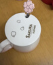 貝瑟斯馬克杯 陶瓷杯喝水杯子咖啡杯櫻花浮雕泡茶杯帶蓋辦公家用水杯子 曬單實(shí)拍圖