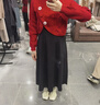 歌莉婭紅色套裝春新品法式兩件套毛織小外套針織背心裙1E1CAC760 00B黑色 M 曬單實(shí)拍圖