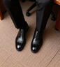 賓度（J.Benato）男鞋26春季新款商務(wù)正裝男士高端皮鞋男款軟底輕奢三接頭德比鞋 黑色 40 曬單實(shí)拍圖