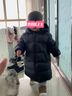 保姆鵝  【風(fēng)墻】?jì)和鸾q服寶寶中長(cháng)款護臉加厚外套保暖童裝[NG2664] 炭黑 110 曬單實(shí)拍圖