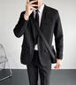 西服男士休閑西裝男套裝外套修身伴郎新郎結婚商務(wù)職業(yè)正裝衣服 黑色 【單西裝特價(jià)款】【前胸配飾不包】 XL 碼【約120-130斤人穿】 曬單實(shí)拍圖