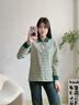 NAOTIEA納奧蒂爾小帆船條紋長(cháng)袖翻領(lǐng)POLO衫女2026春秋新款顯瘦休閑T恤 綠色 M （建議85-105斤） 曬單實(shí)拍圖