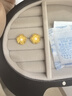 六福珠寶 黃金耳釘繁花紫荊足金珍珠花朵耳環(huán)新年禮物 計價(jià) 約3.15克 曬單實(shí)拍圖