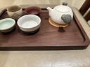 愫物黑胡桃木茶托盤(pán)帶抓手茶盤(pán)大號實(shí)木茶水杯盤(pán)木質(zhì)長(cháng)方形茶具餐盤(pán) 整木款34*23*2cm（店長(cháng)推薦） 曬單實(shí)拍圖