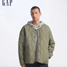 GAP男裝印花logo波浪絎線(xiàn)外套輕薄簡(jiǎn)約風(fēng)棉服619672 淺綠色 XL (180/100A) 亞洲尺碼 【偏大，建議拍小一碼】 曬單實(shí)拍圖