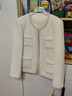 千柏年法式輕奢高級感小香風(fēng)羊毛外套秋冬新款粗花呢設計感女裝時(shí)尚白L 曬單實(shí)拍圖