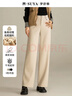 夢(mèng)舒雅女褲高腰人字紋綿羊毛窄版直筒褲女軟糯親膚冬加厚高腰寬松拖地褲 曬單實(shí)拍圖