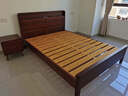 和諧家園 床 中古風(fēng)實(shí)木床黑胡桃雙人床北歐現代簡(jiǎn)約床頭儲物臥室大床 支架【排骨條燕尾榫床板】 1.2*2米 曬單實(shí)拍圖
