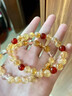 素聚暴富招財黃水晶黃塔晶金發(fā)晶紅瑪瑙手串手鏈本命年玉鐲禮物少女 暴富紅瑪瑙黃水晶手串8MM 曬單實(shí)拍圖