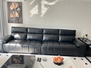芝華仕（CHEERS）直排半青皮沙發(fā)大黑牛真皮客廳高級感2026新款芝華士3133黑3.46m 曬單實(shí)拍圖
