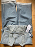 樂(lè )町水洗牛仔背帶褲蕾絲拼接復古休閑褲子 淡色牛仔藍（現貨） L 曬單實(shí)拍圖