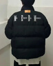 MEDM【王鶴棣同款】 國潮字母刺繡保暖立領(lǐng)羽絨服冬季外套 黑色 L 曬單實(shí)拍圖