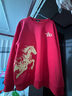 真維斯（Jeanswest）酒紅色衛衣男士本命年馬年爆款2026新款過(guò)年喜慶衣服加絨外套上衣 曬單實(shí)拍圖