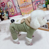 嬉皮狗（hipidog）狗狗衣服加厚絎棉口袋牽引四腳棉衣小型幼犬雪納瑞西高地寵物衣服 蒂安綠 M （建議體重5-8斤） 曬單實(shí)拍圖