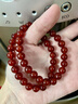 嶼琦天然紅瑪瑙轉運珠玉鐲珠寶手串本命年朱砂手鏈紫金砂紅繩 紅瑪瑙【8MM】 曬單實(shí)拍圖