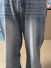 Homlean復古水洗牛仔褲男秋季直筒美式寬松闊腿休閑長(cháng)褲子HS19中藍XL 曬單實(shí)拍圖