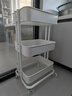 宜家（IKEA）拉斯克家居小推車(chē)三層置物架移動(dòng)茶水桌客廳咖啡桌廚房?jì)ξ锸占{架 【升級款】白色大號 35*45*77cm 曬單實(shí)拍圖
