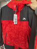 安踏兒童外套男大童裝2026年新年款紅色連帽絲光絨拜年服上衣衣服男裝 新紅/基礎黑-1 150 曬單實(shí)拍圖