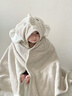 ipoosi兒童浴巾嬰兒浴袍珊瑚絨帶帽斗篷吸水寶寶洗澡巾嬰兒毛巾浴袍 曬單實(shí)拍圖