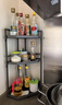 四季沐歌廚房調料置物架不銹鋼臺面轉角調味品儲物架多功能收納用具大全 曬單實(shí)拍圖