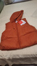鴨鴨（YAYA）羽絨馬甲女款2025年秋冬新款短款連帽時(shí)尚寬松背心馬夾外套韓XJ 橘色 M (160) 曬單實(shí)拍圖