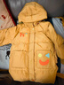 鴨鴨兒童羽絨服新款男童寶寶可愛(ài)時(shí)尚男孩中長(cháng)款冬季小童裝外套YD 姜黃色 130 曬單實(shí)拍圖