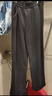 啄木鳥(niǎo)女士冬季褲子加絨呢子闊腿筒褲中年媽媽秋冬長(cháng)褲外穿百搭九分褲子 黑灰色【加絨】 加厚 2XL 【 131-145 斤內】 曬單實(shí)拍圖