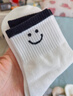 歐迪芬6雙女士襪子女純棉100%秋冬10A抑菌防臭可愛(ài)笑臉舒適透氣中筒襪女 曬單實(shí)拍圖