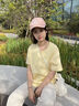 名創(chuàng  )優(yōu)品（MINISO）短袖t恤女2026新款初夏穿搭小個(gè)子打底衫寬松純棉黃色正肩上衣服 曬單實(shí)拍圖