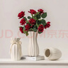 津盼歐式玫瑰插花花瓶簡(jiǎn)約白色陶瓷花器客廳餐桌干花鮮花水培裝飾擺件 花澤花瓶 20cm 曬單實(shí)拍圖