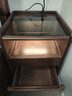源氏木語(yǔ)實(shí)木床頭柜輕奢風(fēng)帶插座床邊小柜子黑胡桃木家用抽屜柜0.35m  曬單實(shí)拍圖
