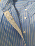 初語(yǔ)條紋拼接蕾絲中長(cháng)款寬松襯衫女2025秋季新款休閑開(kāi)衫薄外套 藍白條 M 曬單實(shí)拍圖