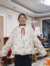 鴨鴨鞠婧祎同款冰淇淋系列羽絨服女短款2025秋冬新款甜美保暖外套XJ 米白色 L (165/88A) 曬單實(shí)拍圖
