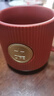 條紋銘牌馬克杯個(gè)性浮雕銅章咖啡杯子禮盒裝LOGO陶瓷杯水杯 紅色（無(wú)禮盒） 1個(gè) 350ml 曬單實(shí)拍圖