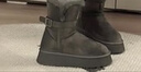 厚底雪地靴女款兩穿中筒棉靴子2026新款冬季加絨加厚高筒東北棉鞋 灰色長(cháng)筒 39 曬單實(shí)拍圖
