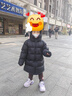 保姆鵝  【風(fēng)墻】?jì)和鸾q服寶寶中長(cháng)款護臉加厚外套保暖童裝[NG2664] 炭黑 110 曬單實(shí)拍圖