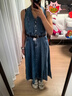UR2026春季新款女裝復古休閑腰帶無(wú)袖牛仔連衣裙UWH850118 天藍 L 曬單實(shí)拍圖
